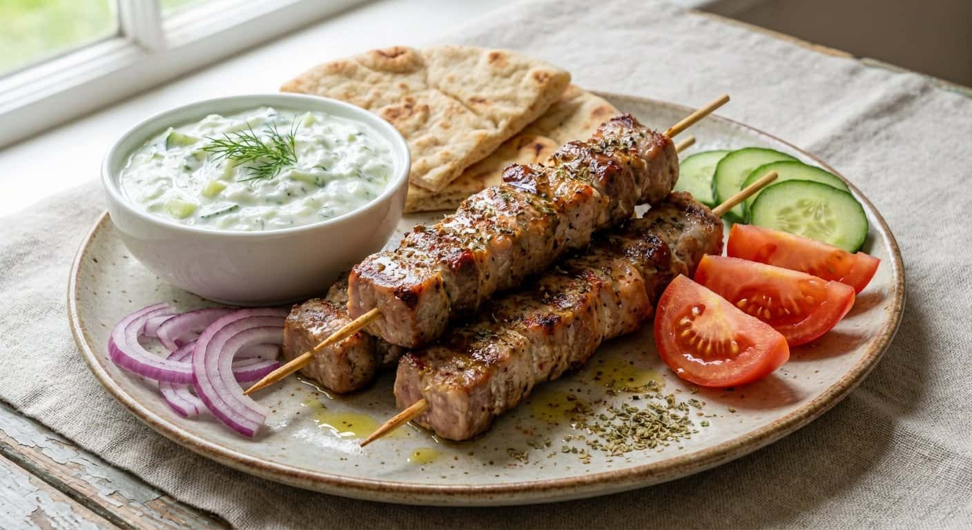 Souvlaki de Cerdo Griego