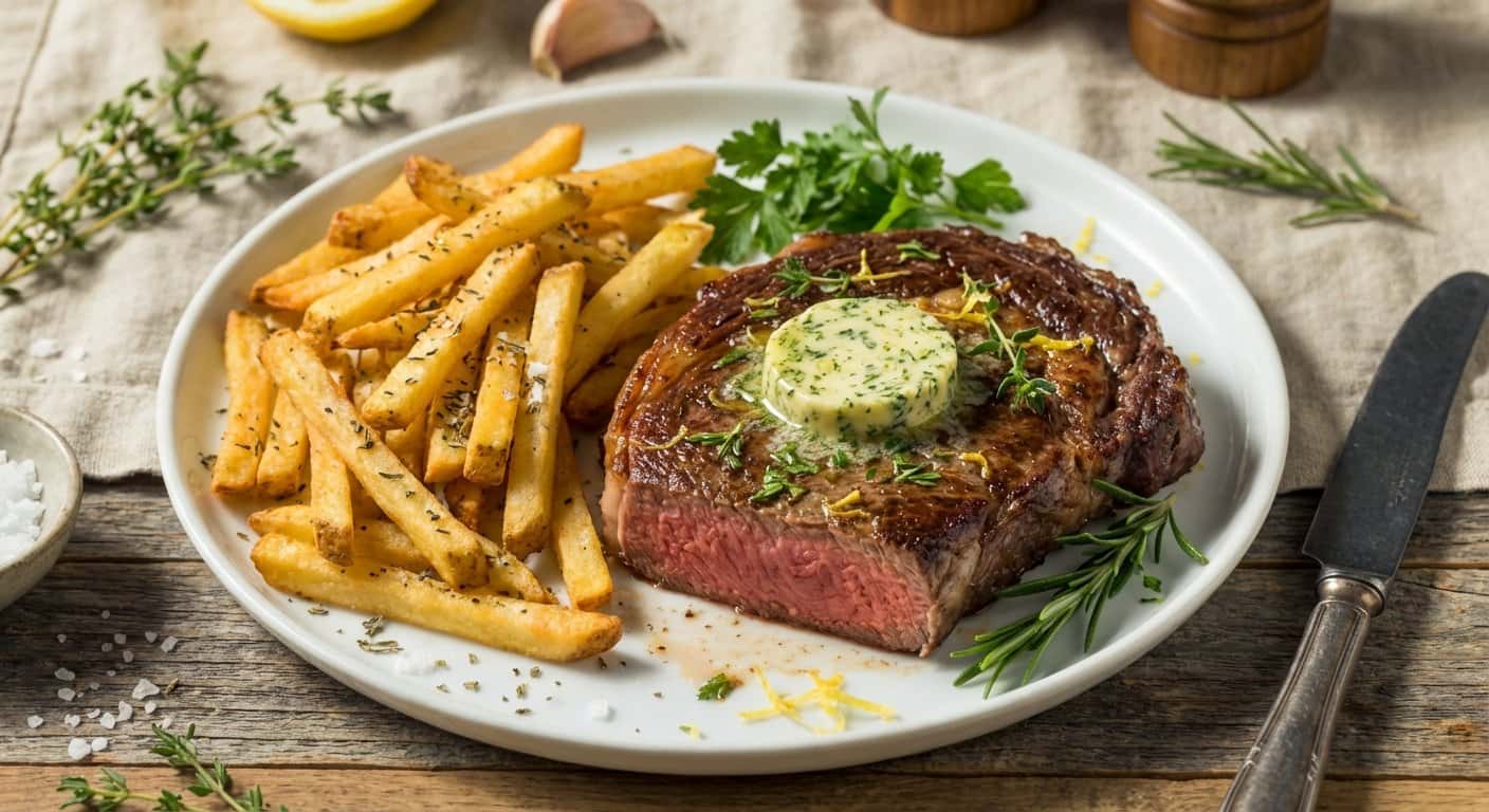 Steak Frites Provenzal con Hierbas