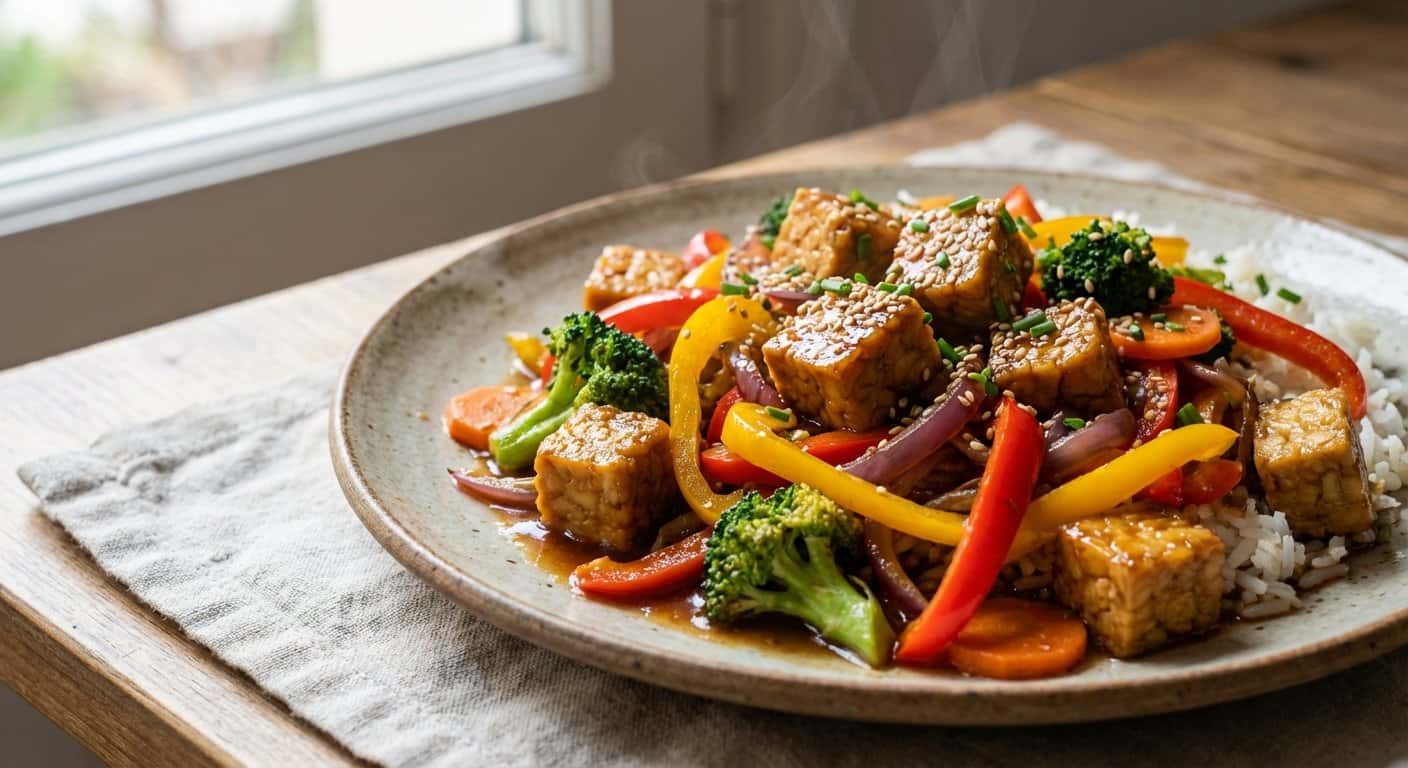 Stir-fry de Tempeh con Verduras