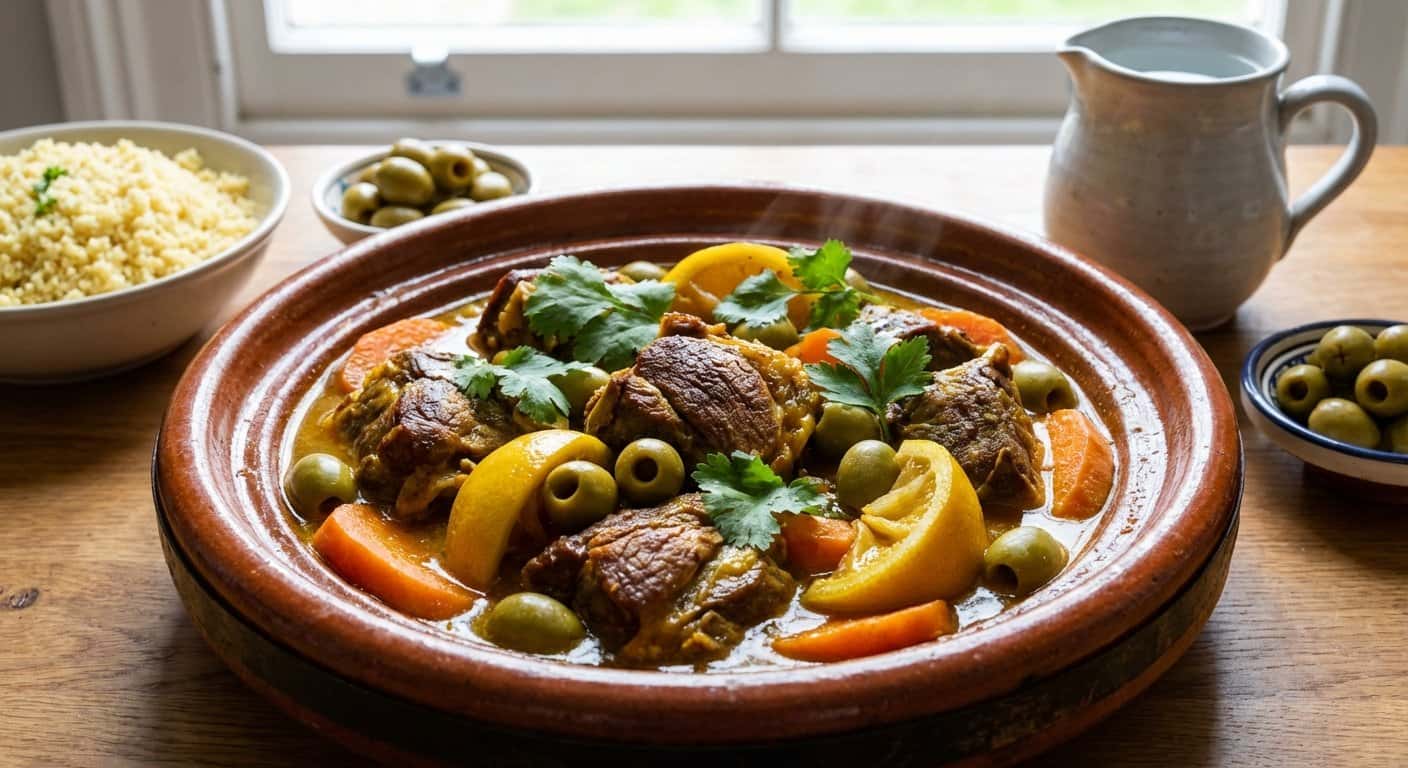Tagine de Cordero con Aceitunas y Limón