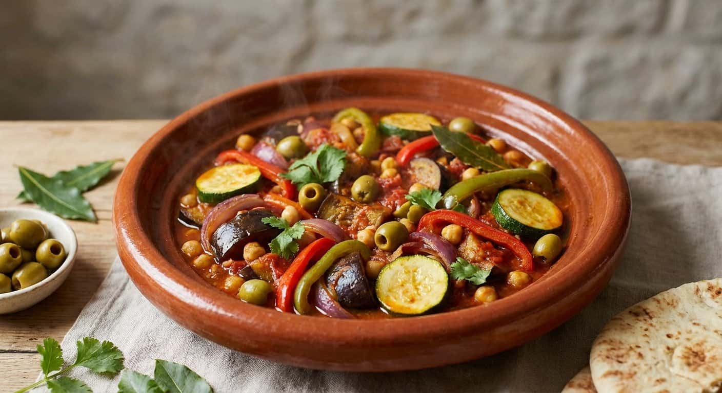 Tajine de Verduras con Aceitunas