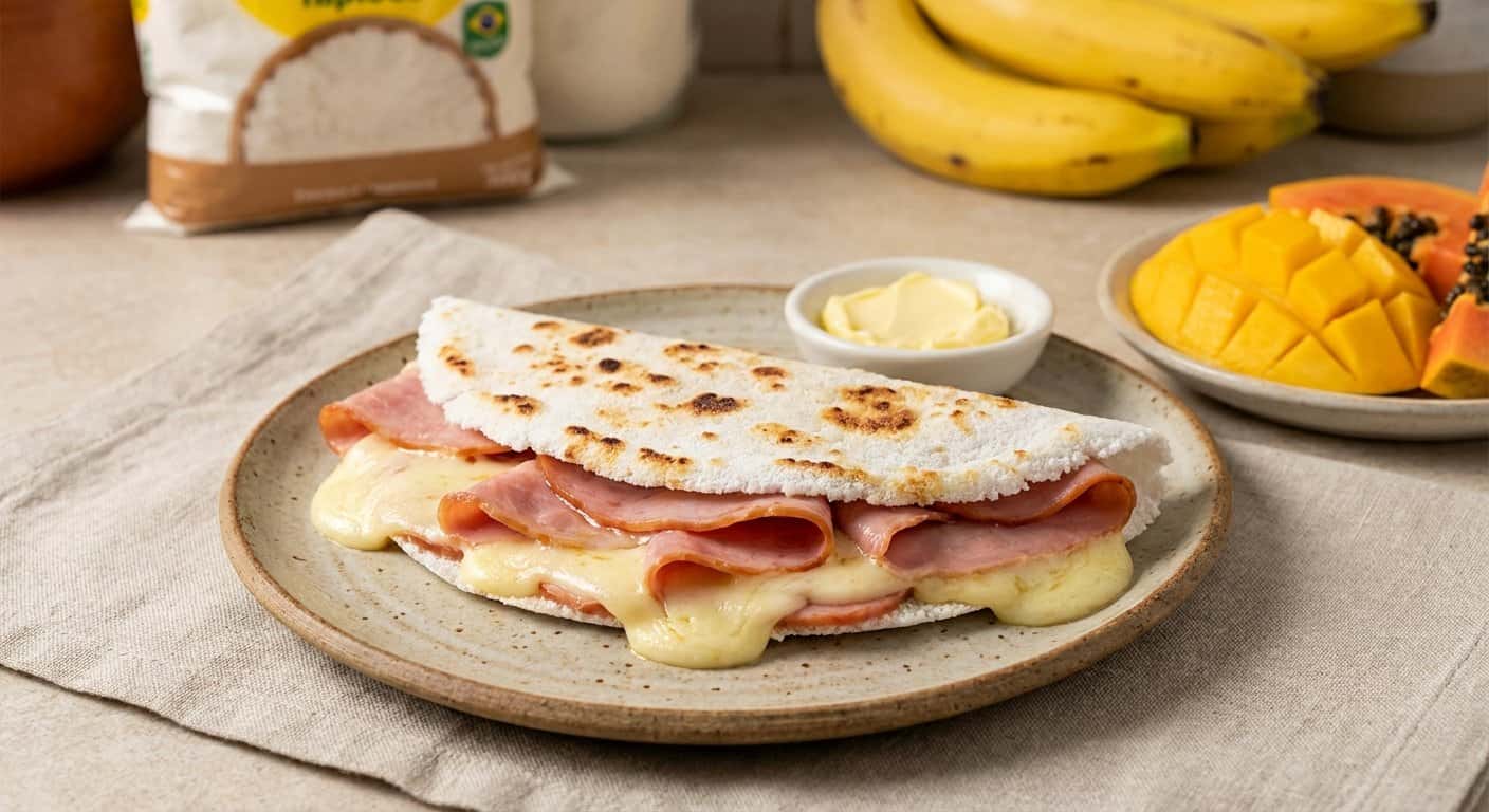 Tapioca Brasileña con Queso y Jamón