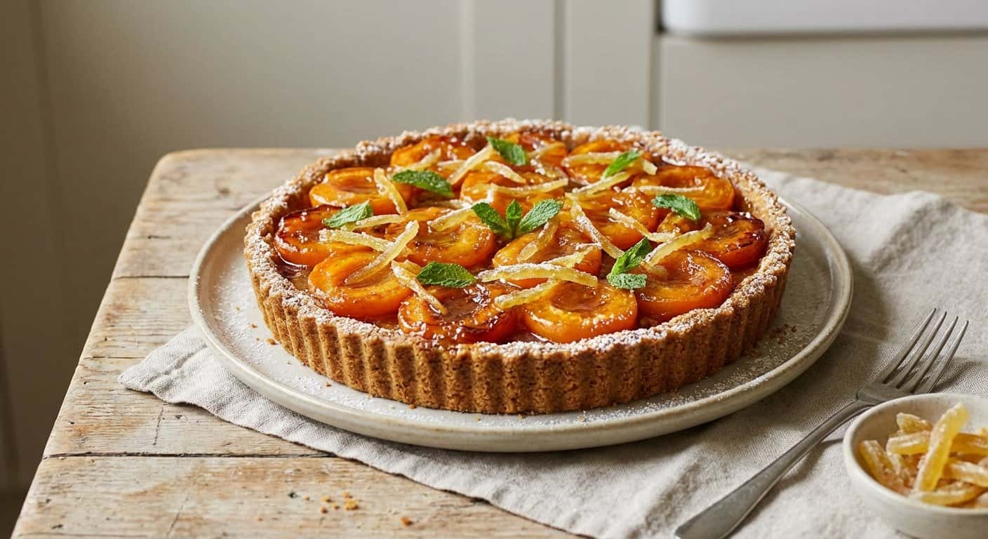 Tarta de albaricoque y jengibre