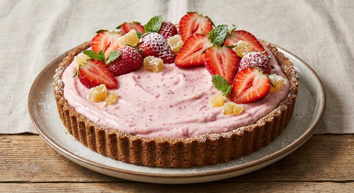 Tarta de fresa y jengibre