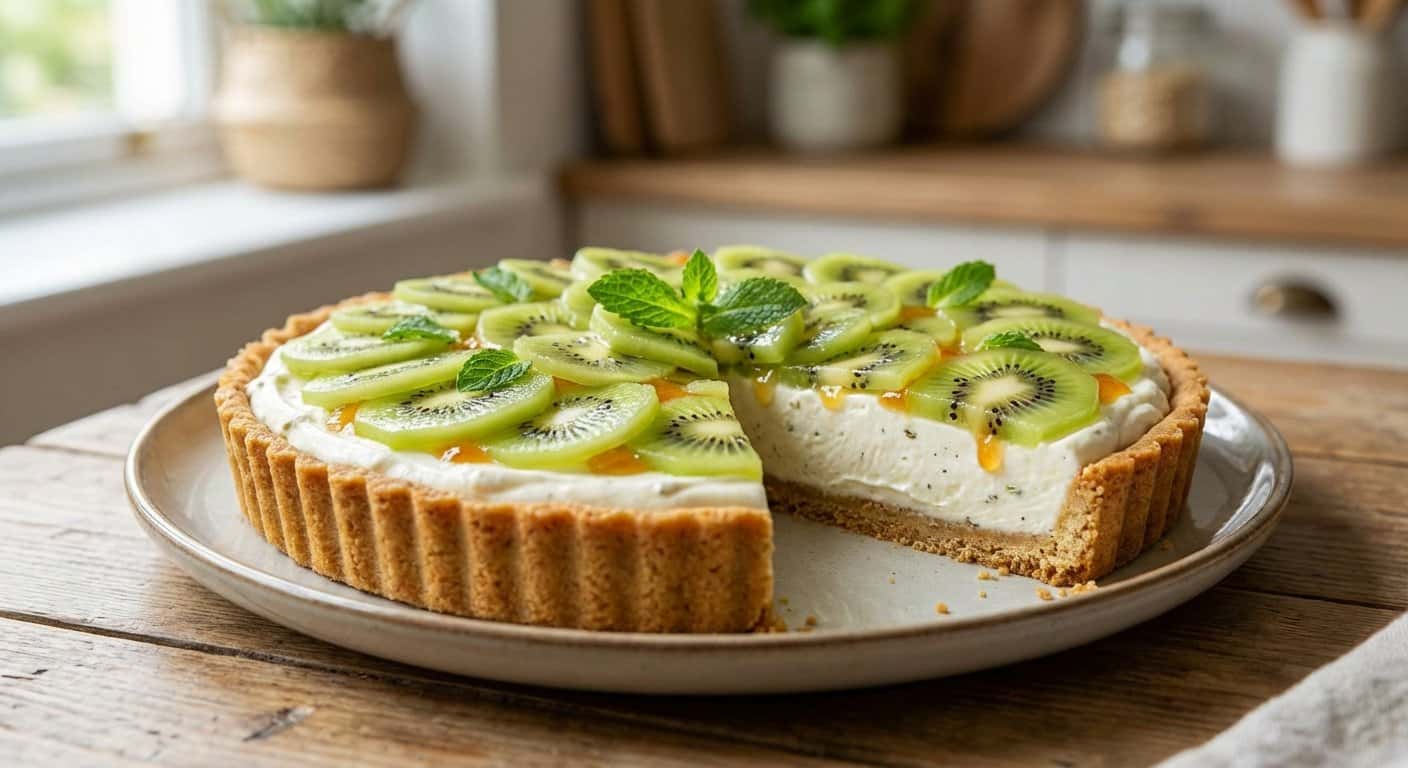 Tarta de kiwi y cardamomo