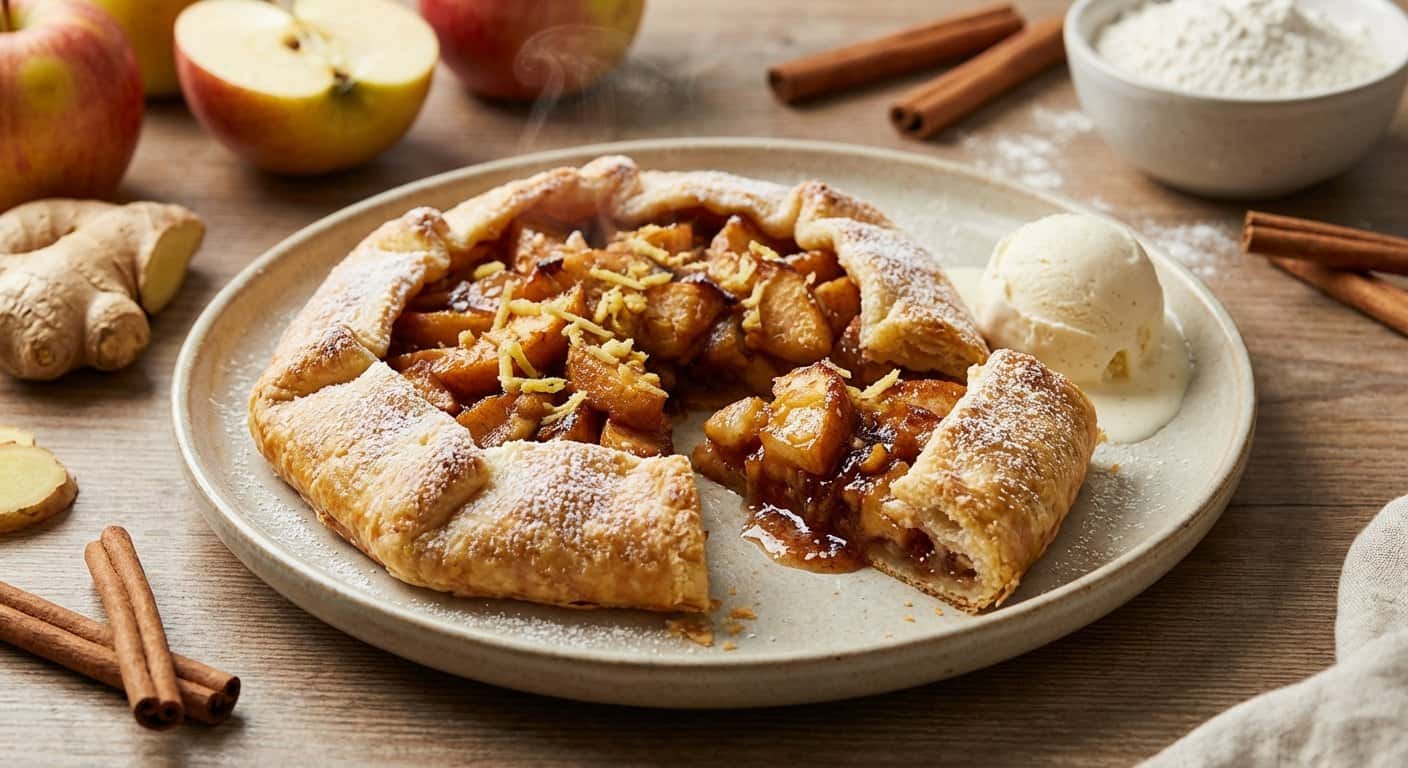 Tarta de manzana y jengibre