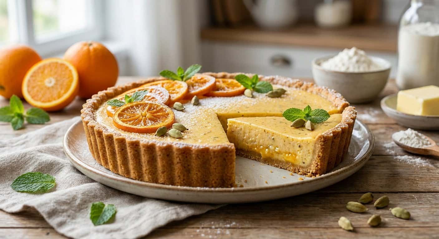 Tarta de Naranja y Cardamomo