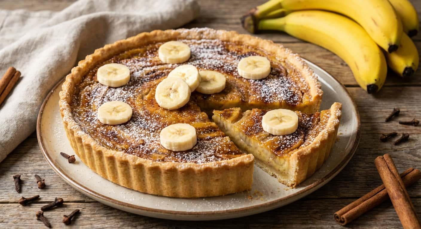 Tarta de plátano y clavo