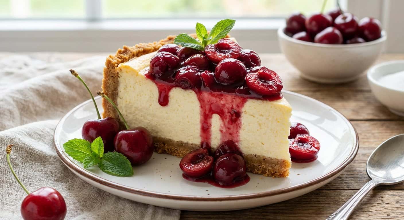 Tarta de queso y cereza