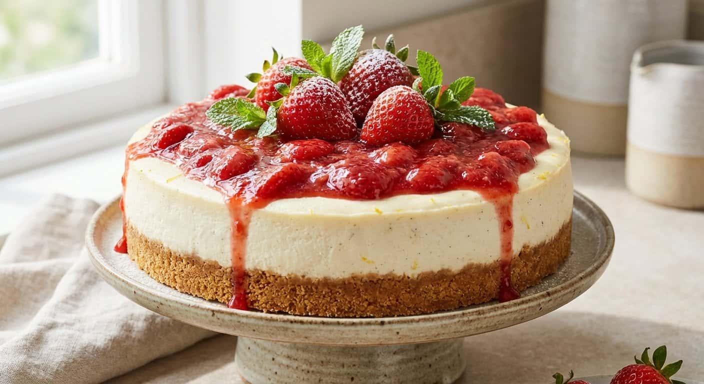 Tarta de queso y fresa