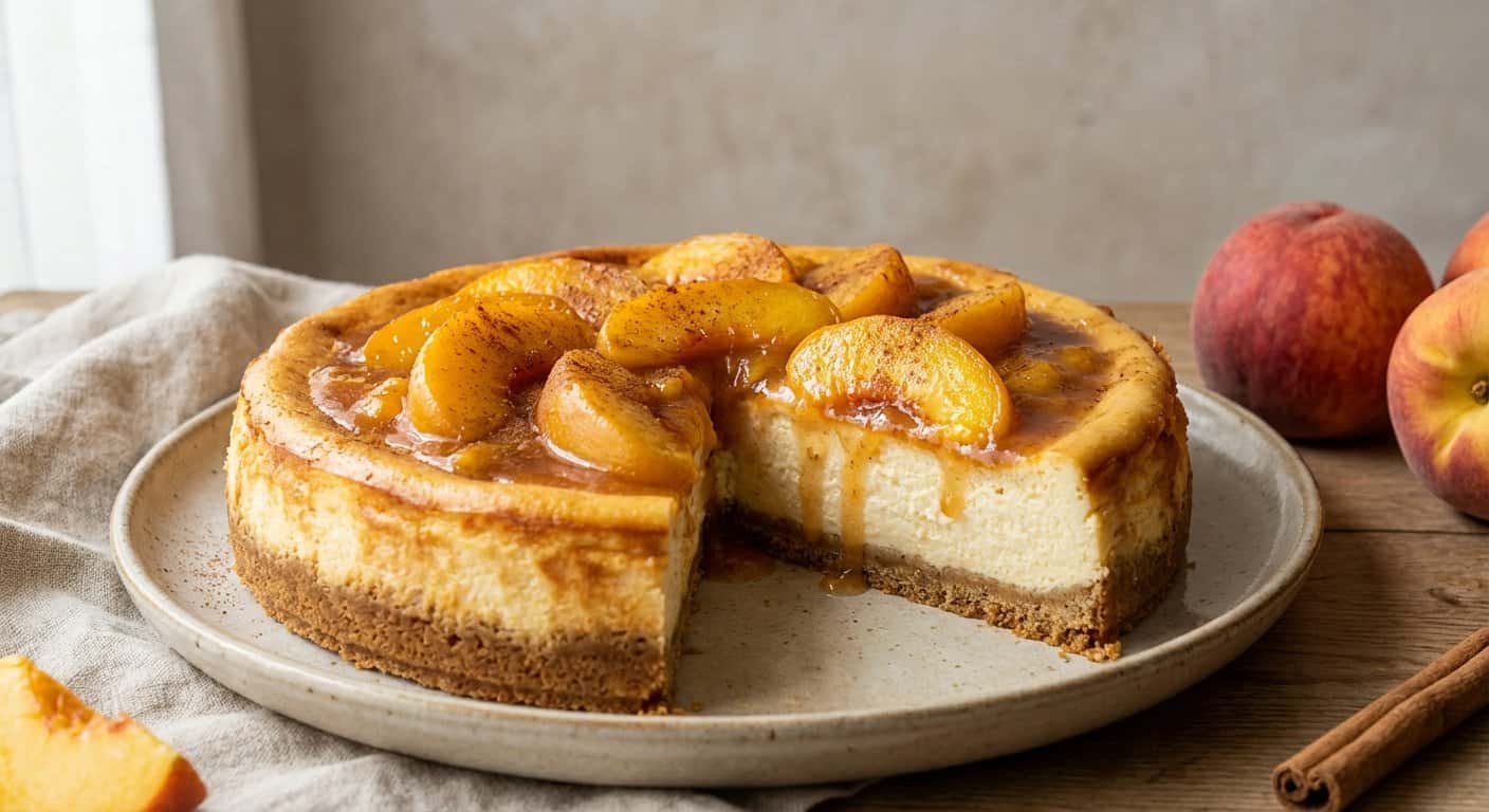 Tarta de Queso y Melocotón