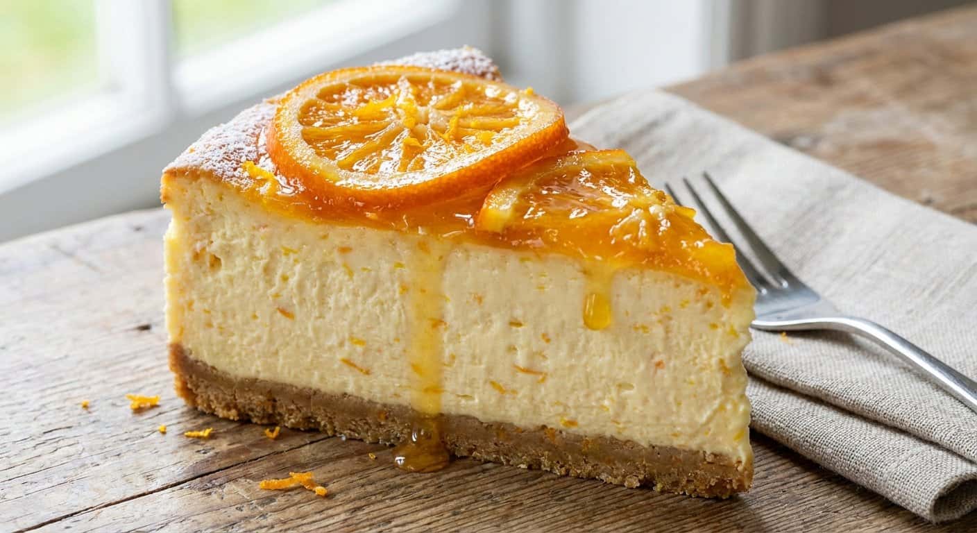 Tarta de queso y naranja