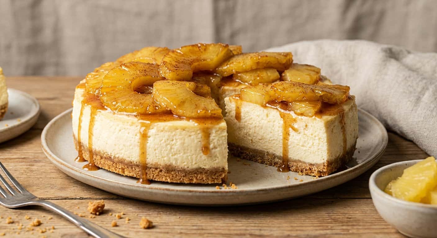 Tarta de Queso y Piña Caramelizada