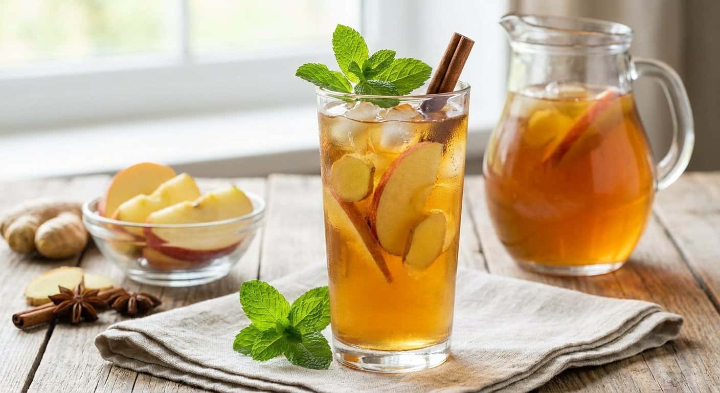 Té Frío de Jengibre y Manzana