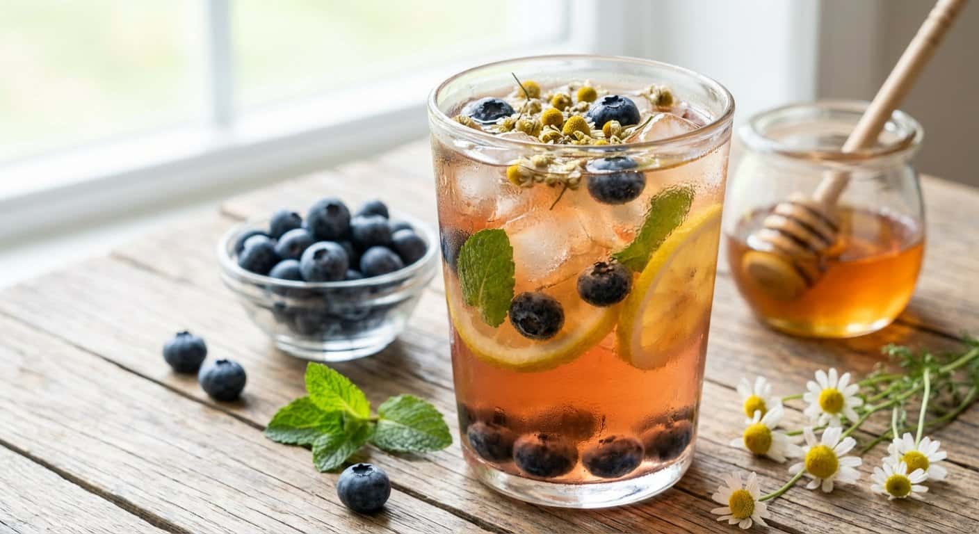 Té Frío de Manzanilla y Arándanos