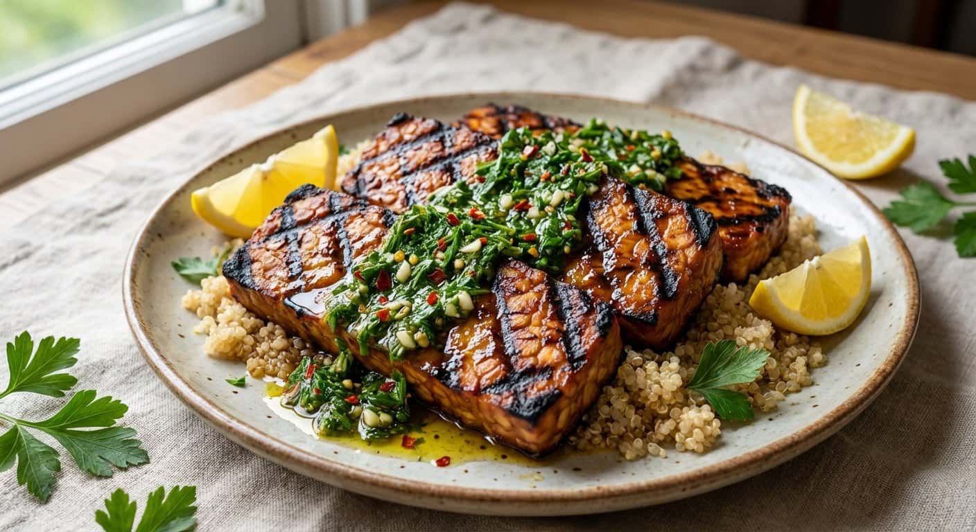 Tempeh a la Parrilla con Chimichurri