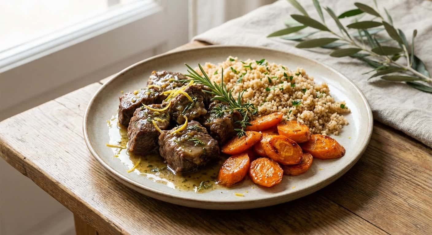 Ternera al Limón con Zanahoria y Cuscús Integral