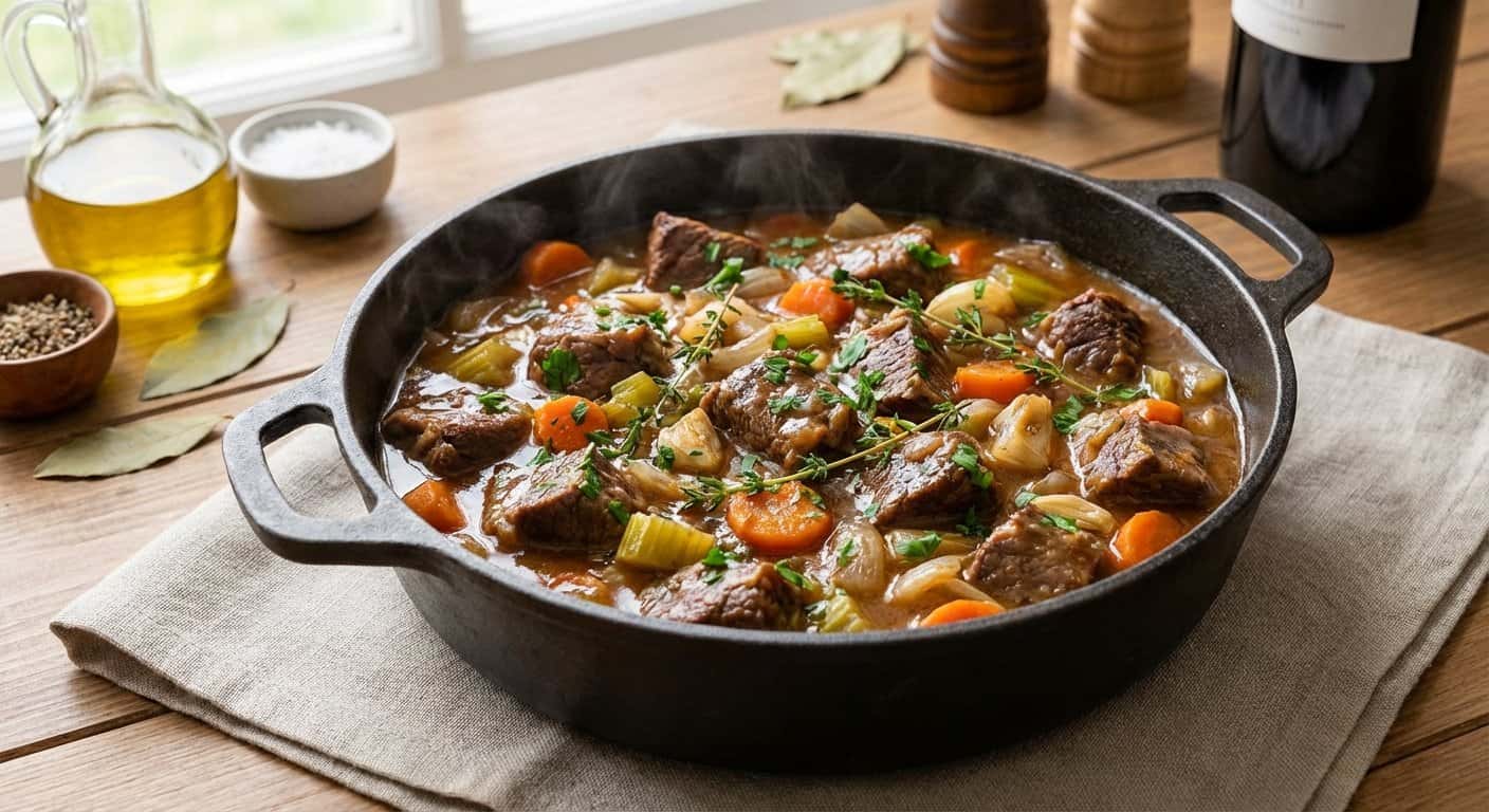 Ternera Guisada Ligera con Apio y Tomillo