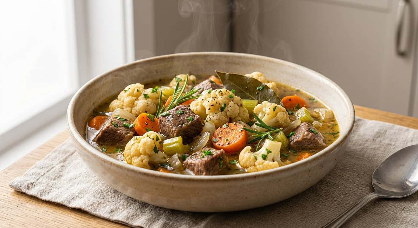 Ternera Guisada Ligera con Coliflor y Romero
