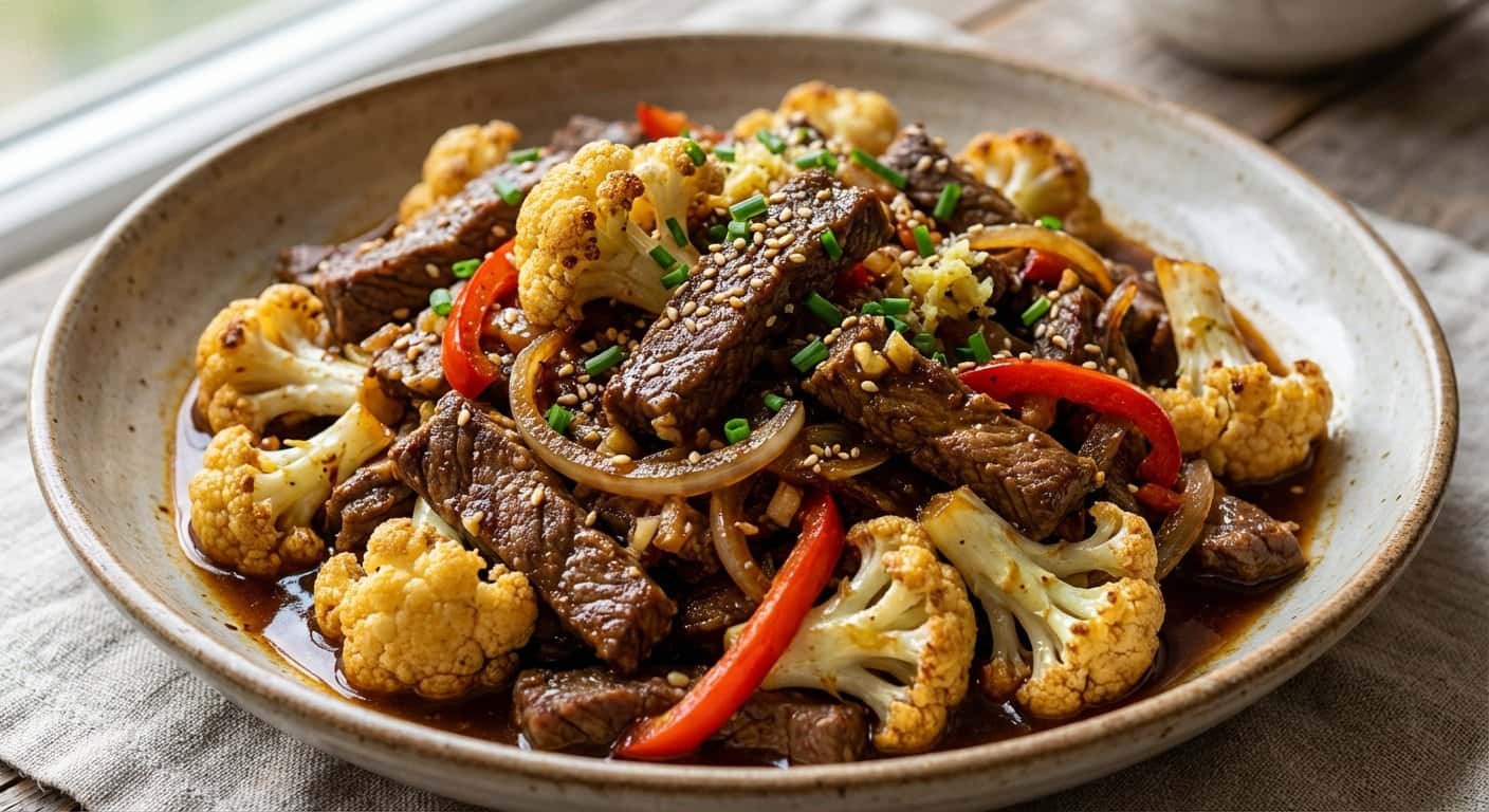 Ternera Salteada con Coliflor y Comino