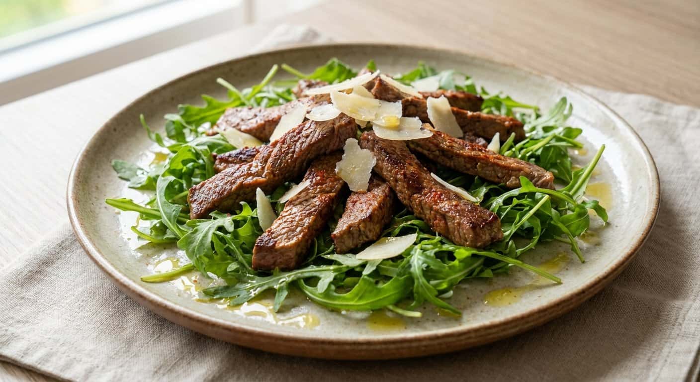 Tiras de Ternera Salteadas con Rúcula