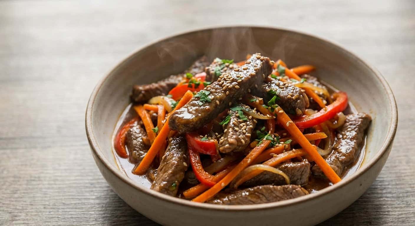 Tiras de Ternera Salteadas con Zanahoria