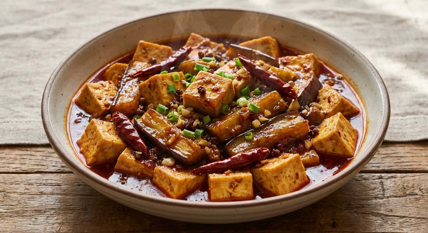 Tofu con Berenjena Estilo Sichuan