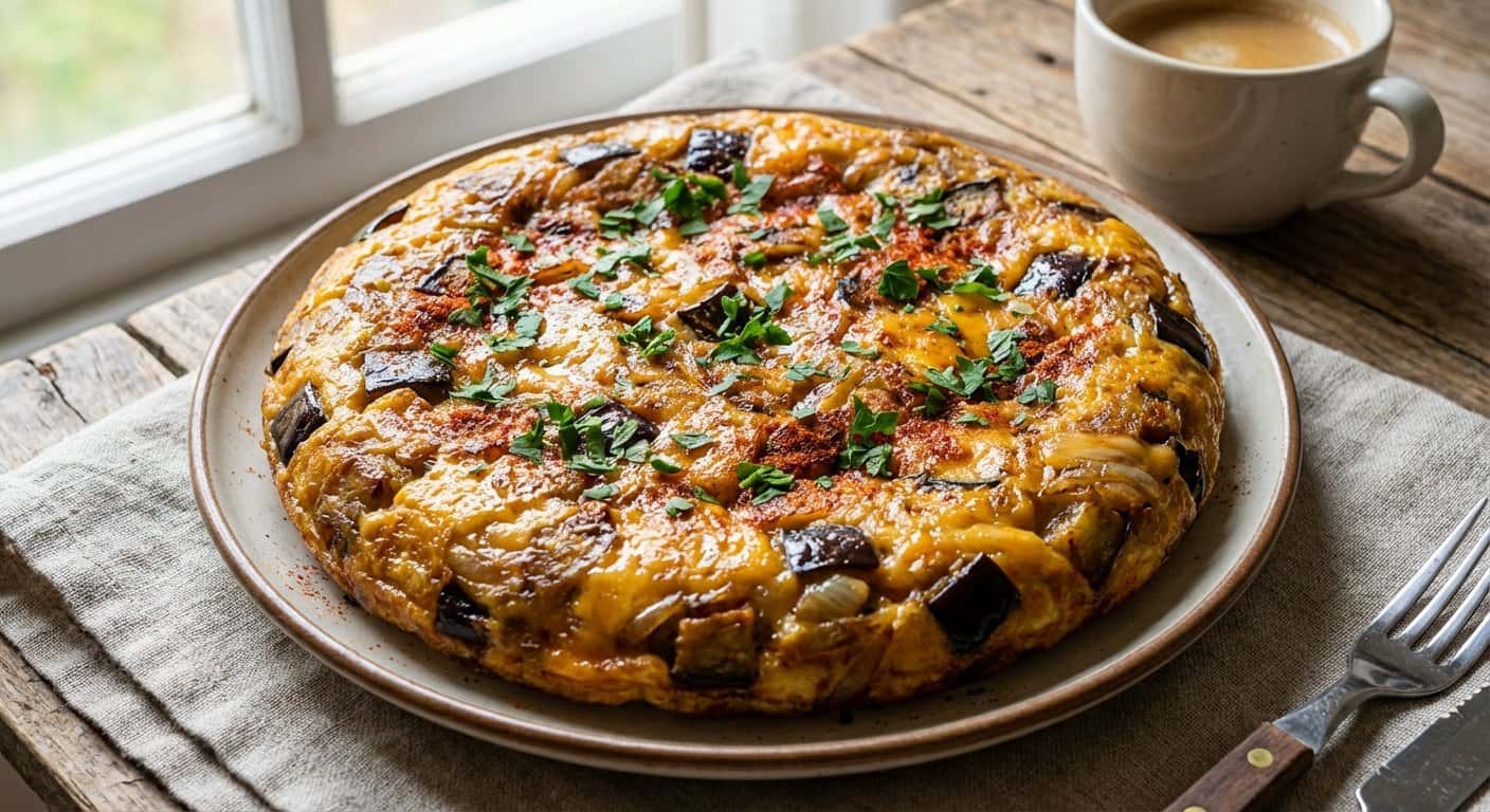 Tortilla de Berenjena y Cheddar