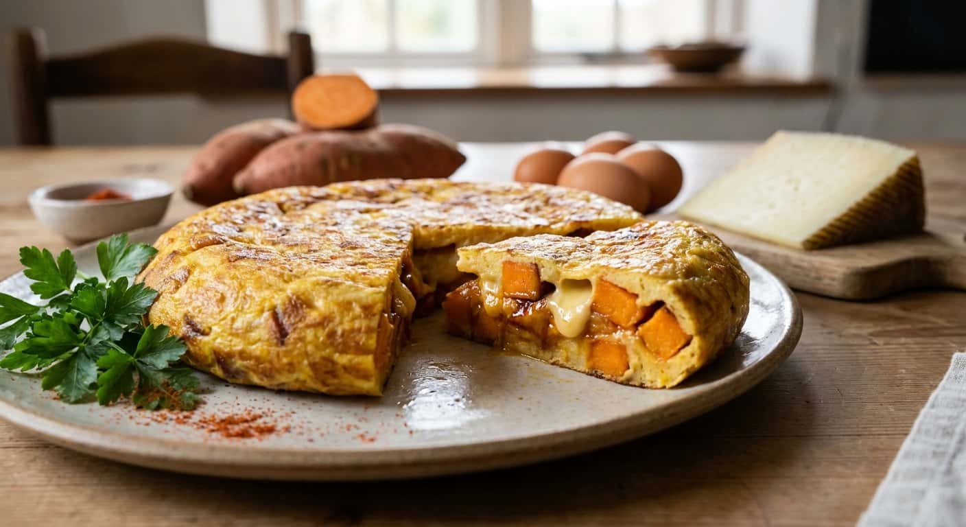 Tortilla de Boniato y Queso Curado