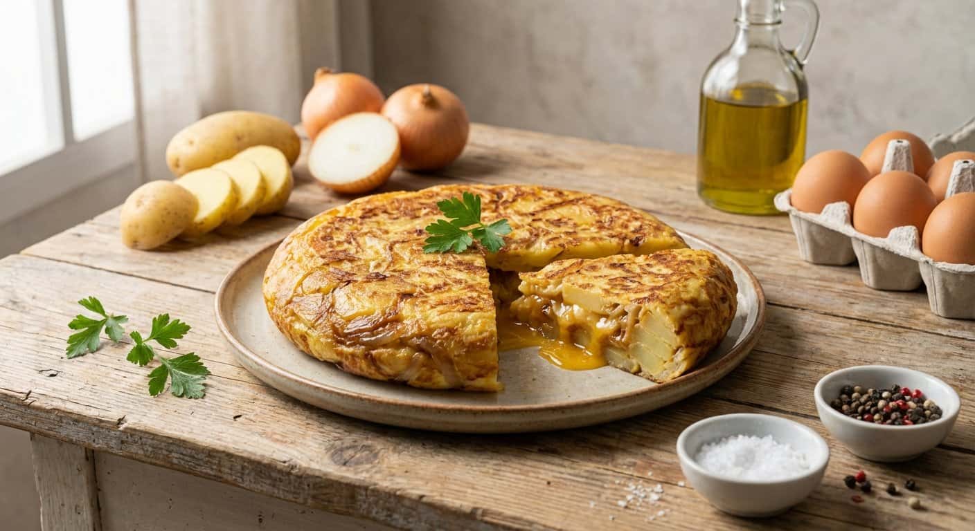 Tortilla de Patatas con Cebolla