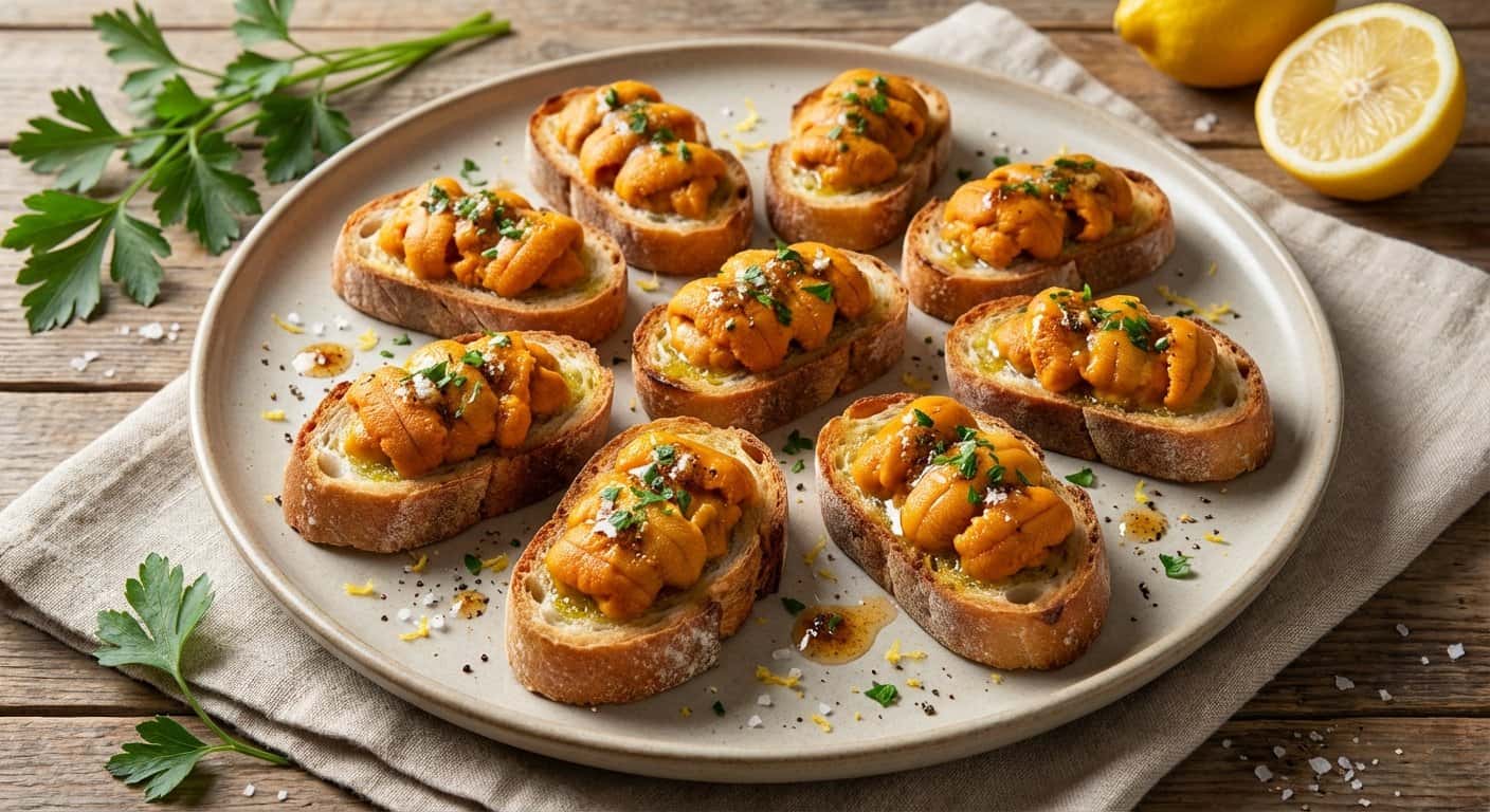 Tosta de Erizo con Mantequilla Noisette