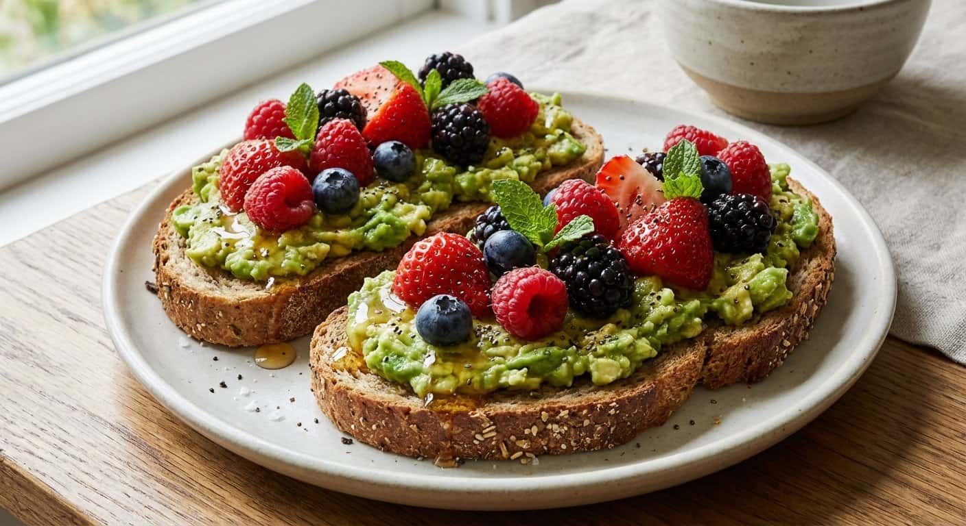 Tostada de Aguacate con Frutos Rojos