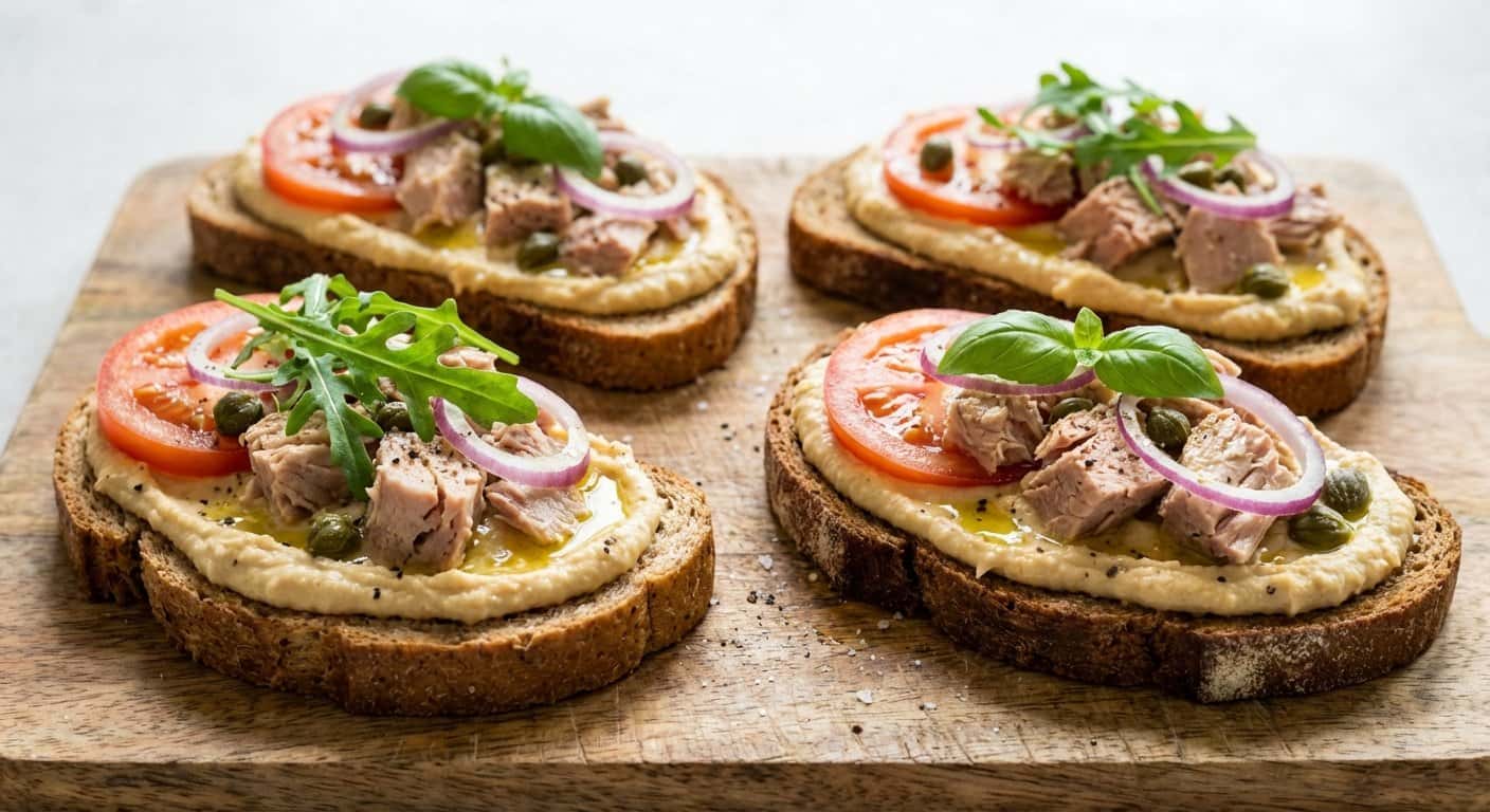 Tostada de Atún con Hummus