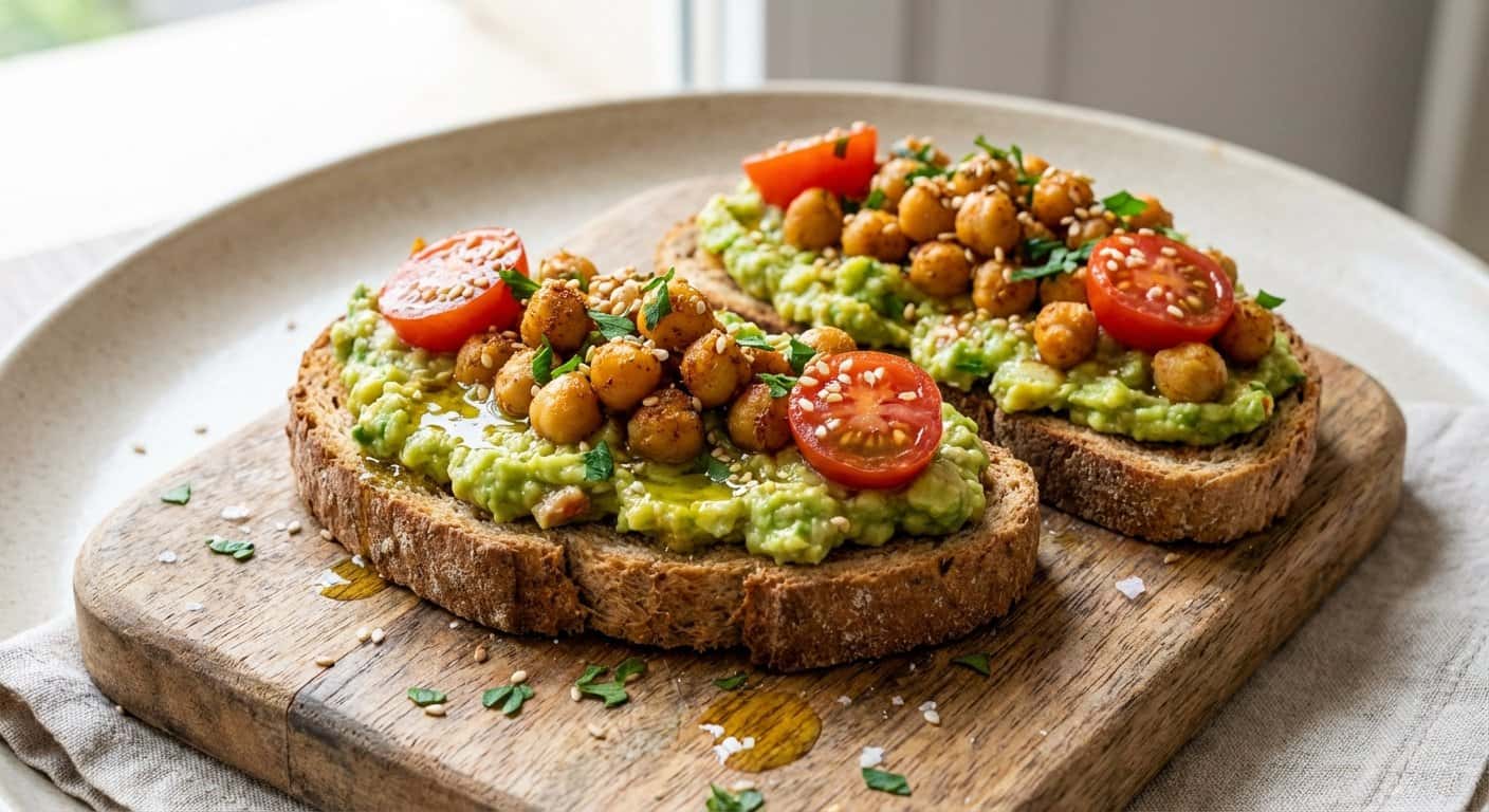 Tostada de Garbanzos con Aguacate