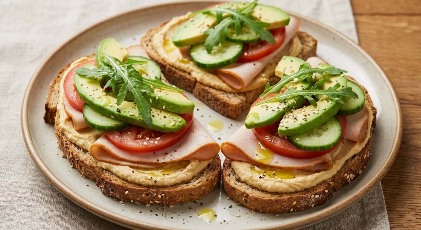 Tostada de Pavo con Hummus