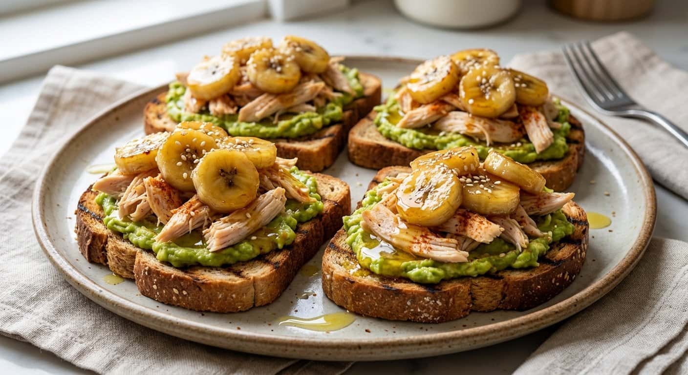 Tostada de Pollo con Plátano