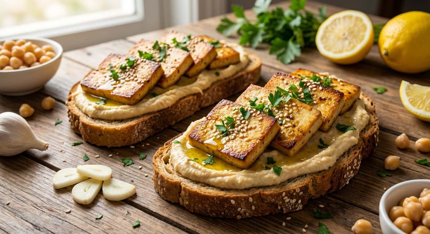 Tostada de Tofu con Hummus