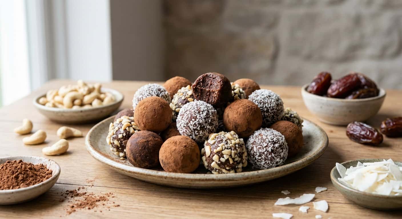 Trufas de cacao y anacardo