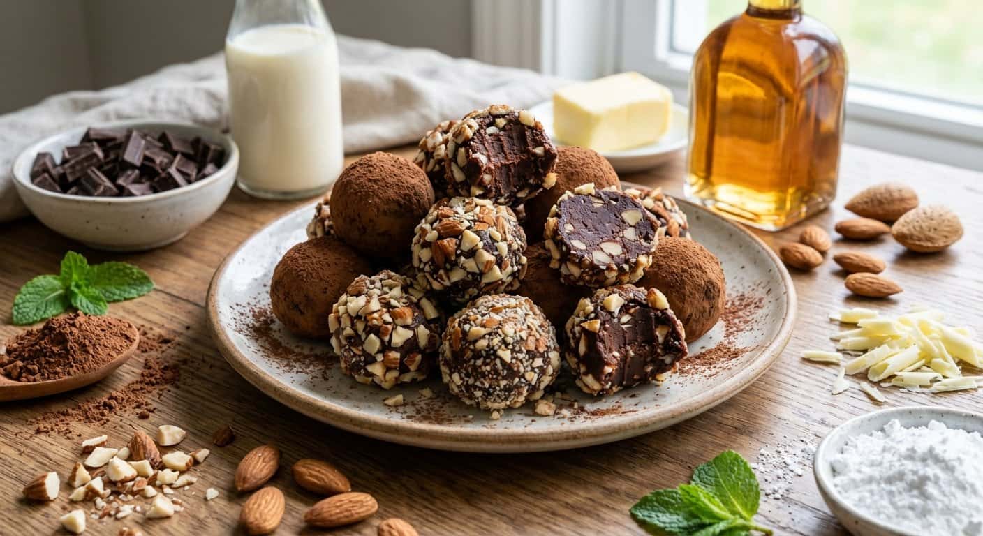 Trufas de Chocolate Negro y Almendra