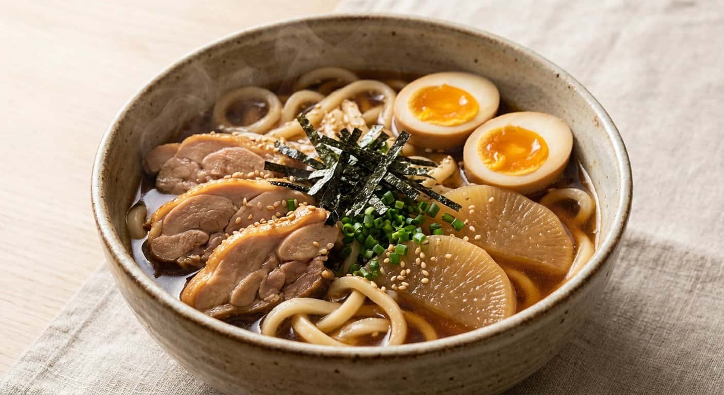 Udon Ramen con Pollo y Daikon