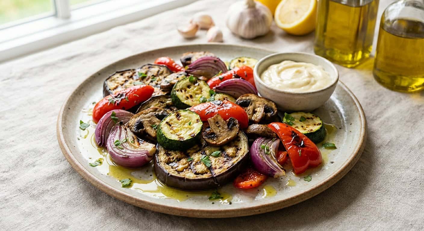 Verduras a la plancha con alioli