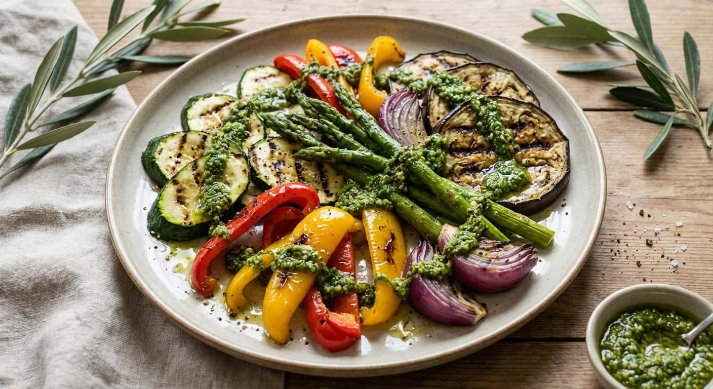 Verduras a la plancha con pesto