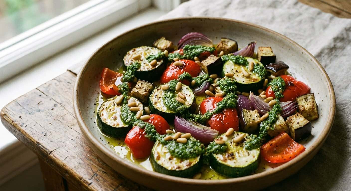 Verduras al Horno con Cilantro y Pesto