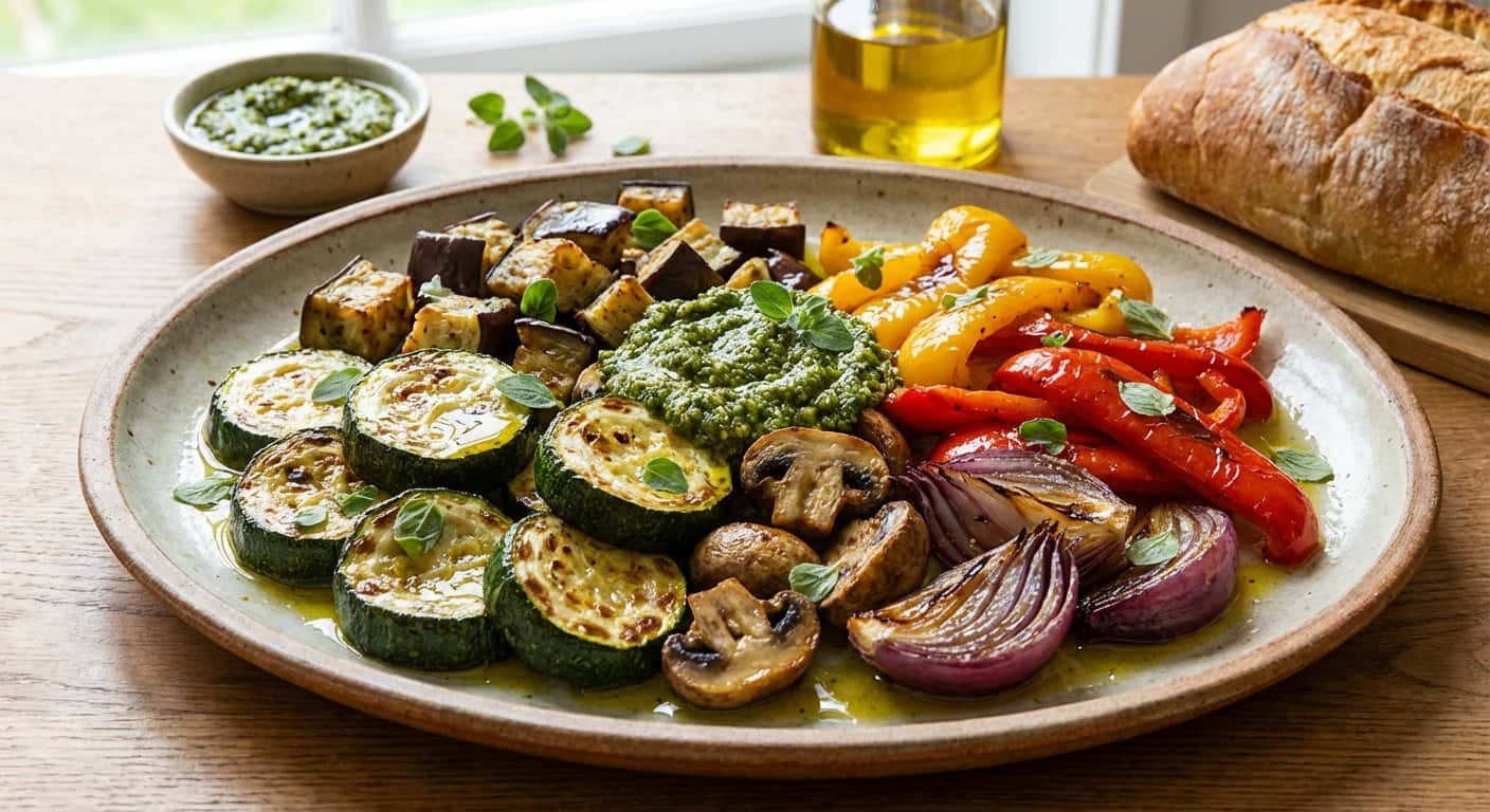 Verduras al Horno con Orégano y Pesto