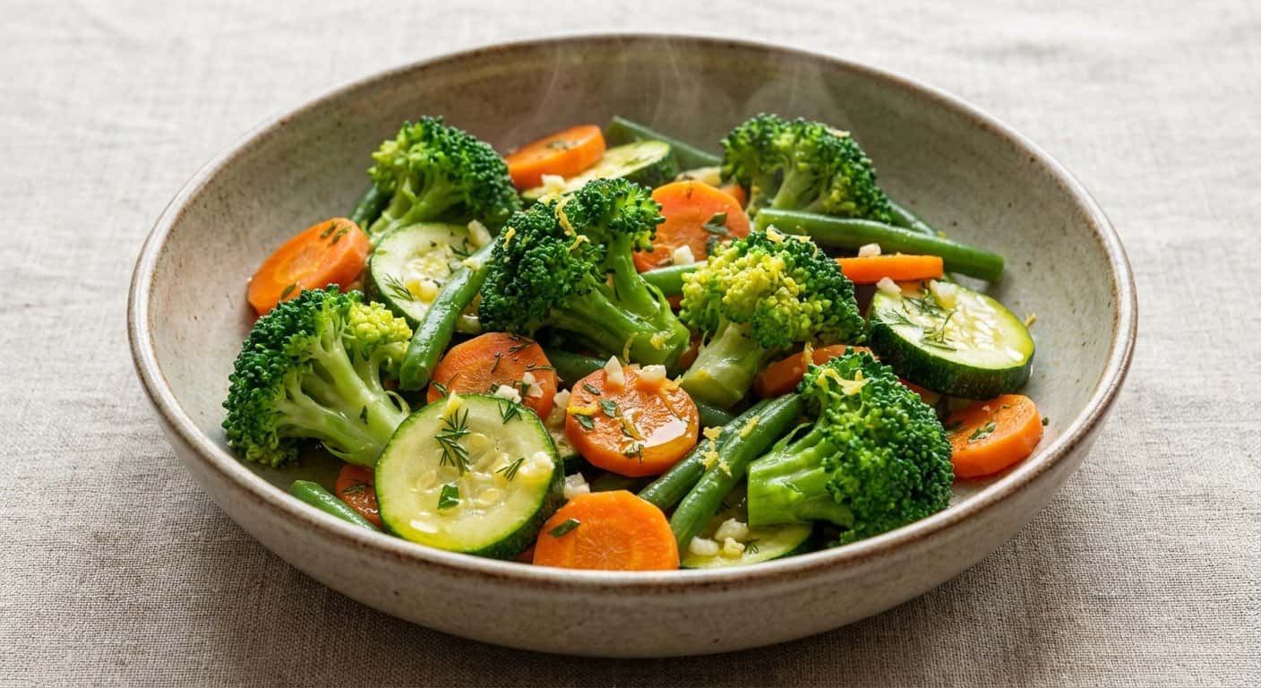 Verduras al Vapor con Hierbas Frescas