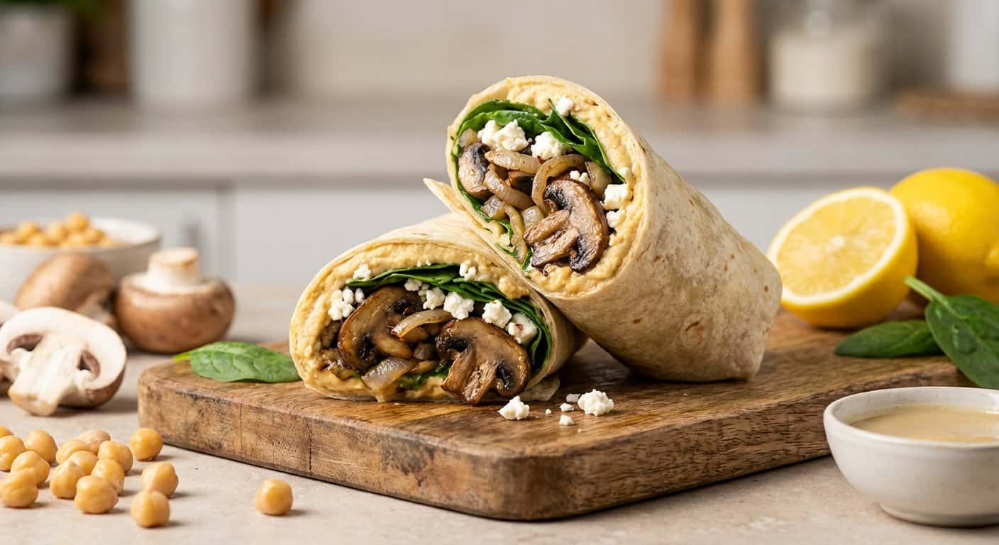 Wrap de Hummus con Champiñones