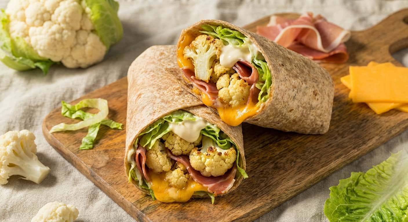 Wrap de Jamón con Coliflor