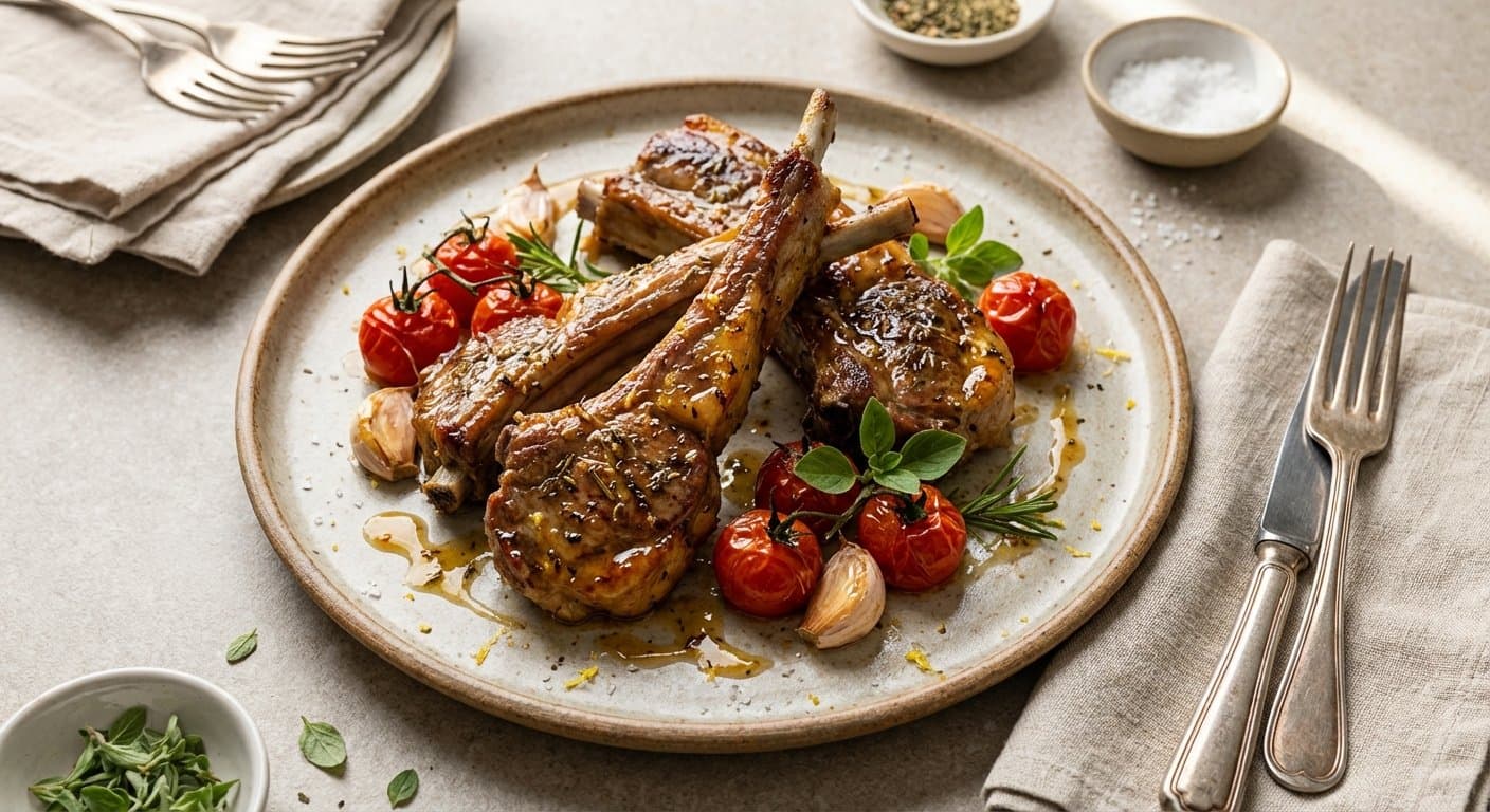 Costillas de Cordero Glaseadas con Hierbas Provenzales