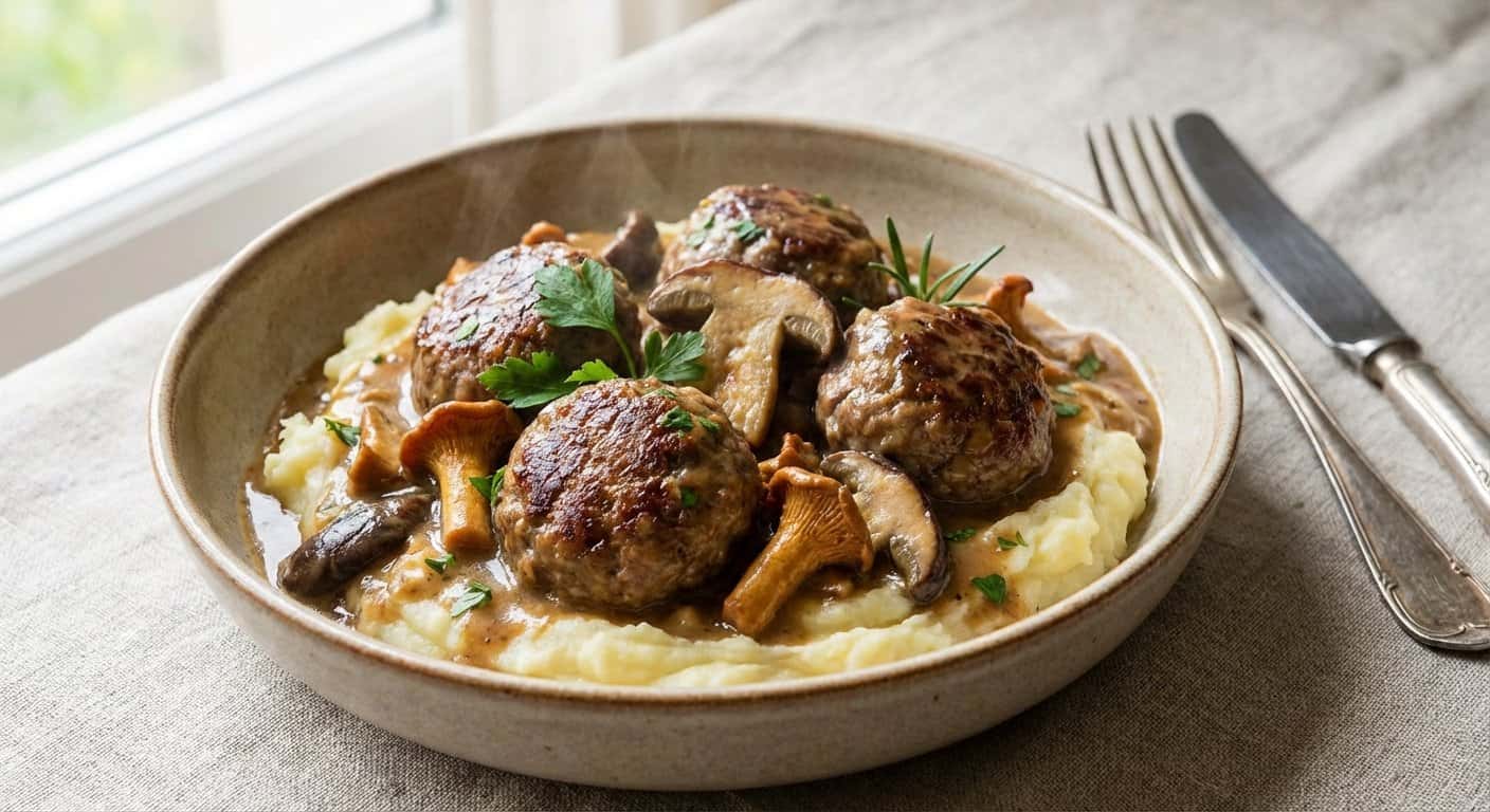 Albóndigas de Carne de Caza con Salsa de Setas