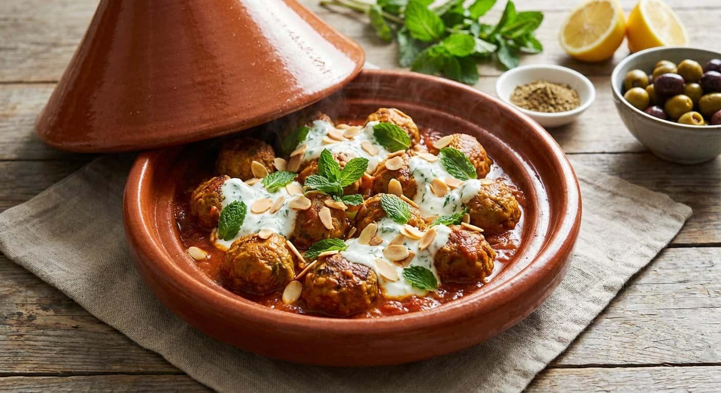 Albóndigas de Cordero en Tajine con Yogur y Menta